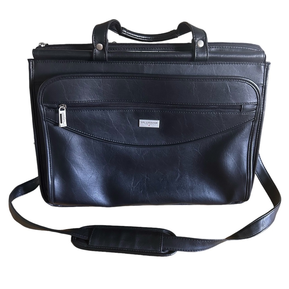US LUGGAGE leather briefcase black